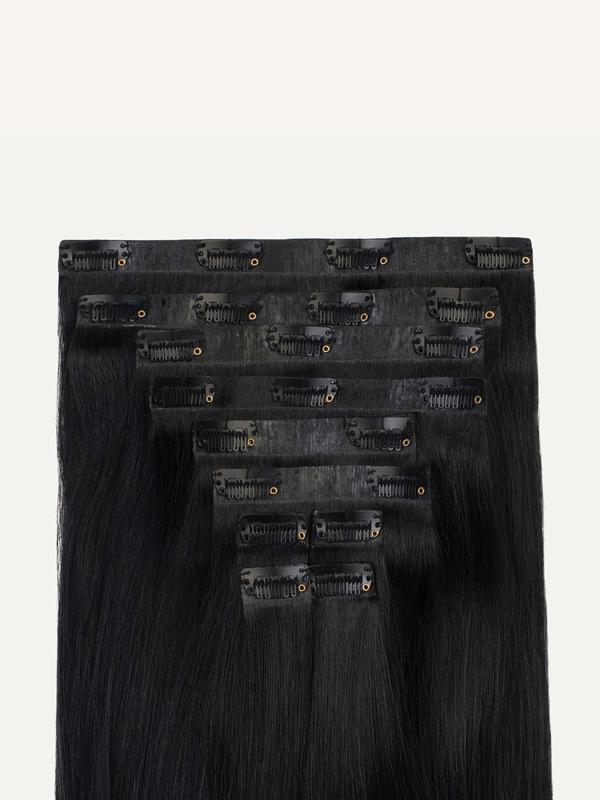 20" Seamless Jet Black Clip-Ins (180g)