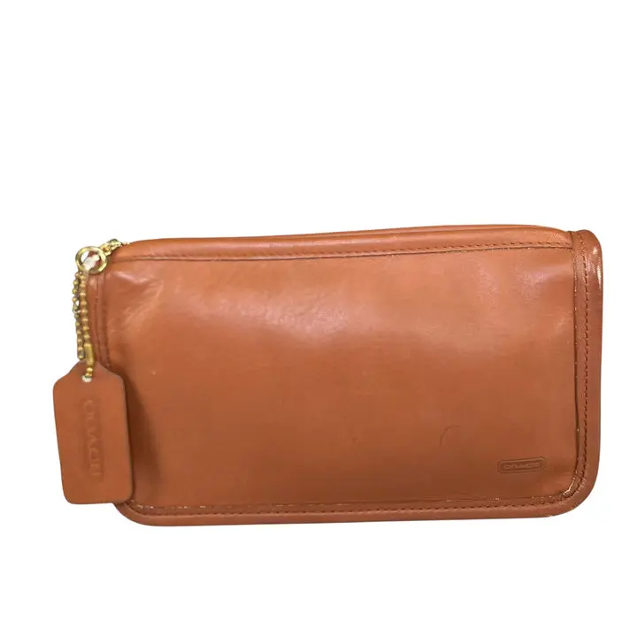 Pre-owned coach Leather Small Leather Goods Slim Pouch Brown Legacy Leatherware Zip