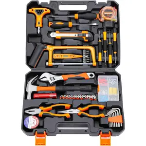 TPW 82-Piece Home Repair Tool Set with Plastic Toolbox for DIY Office College Automotive Repairs Durable Reliable Comprehensive Kit