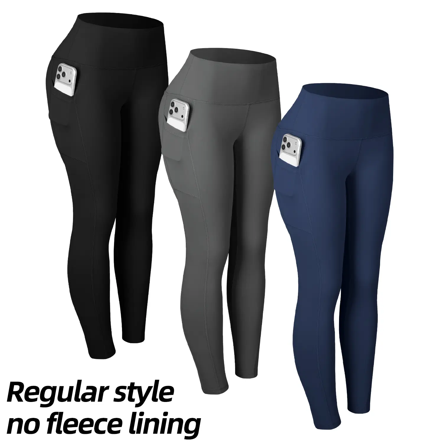 Regular style no fleece lining:Black+Gray+Navy