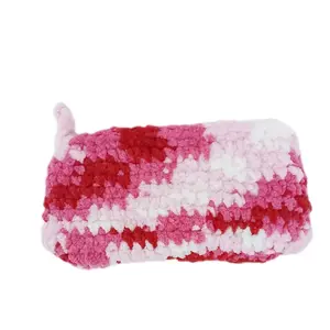Crochet Zippered Cosmetic Case - Versatile Design for Everyday Use