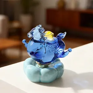 Creative Glazed Carousel Horse Craft, Year of the Horse Souvenir Mascot, Home Desktop Decoration, Elegant Gift Option