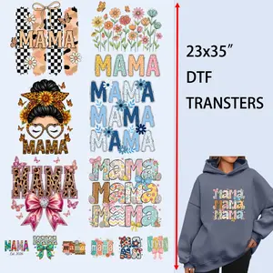 12 PCS/Set Iron on Transfers Mother‘s Day Mama DTF Transfers Ready to Press Heat Transfer Stickers Iron on Decals for T Shirts Hoodie DIY Crafts