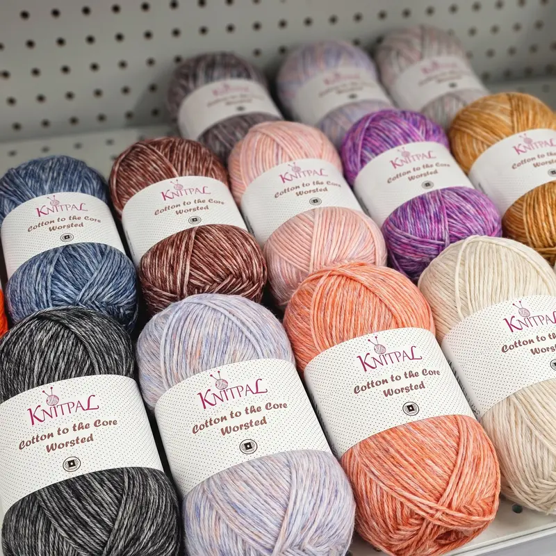 KnitPal 'Cotton to the Core Worsted' Medium Weight Cotton Blend Yarn, 3 Skeins (654 yds/300g), Sensitive Skin, Home Décor, Pill-Free, Colorfast, Durable, Heathered, Airy, Easy Care for Knitting & Crocheting