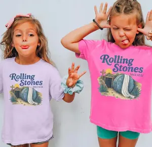 Rolling Stones T-Shirt, Jesus Apparel Kids and Women Shirt, Catholic Shirt For Kids, Gift For Christian Woman, Faith-Based Shirt