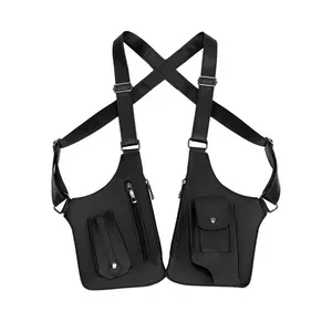 Double Shoulder Armpit Bag, Anti-Theft Hidden Underarm Strap Wallet Pocket Holster Phone Leisure Double Shoulder Pouch