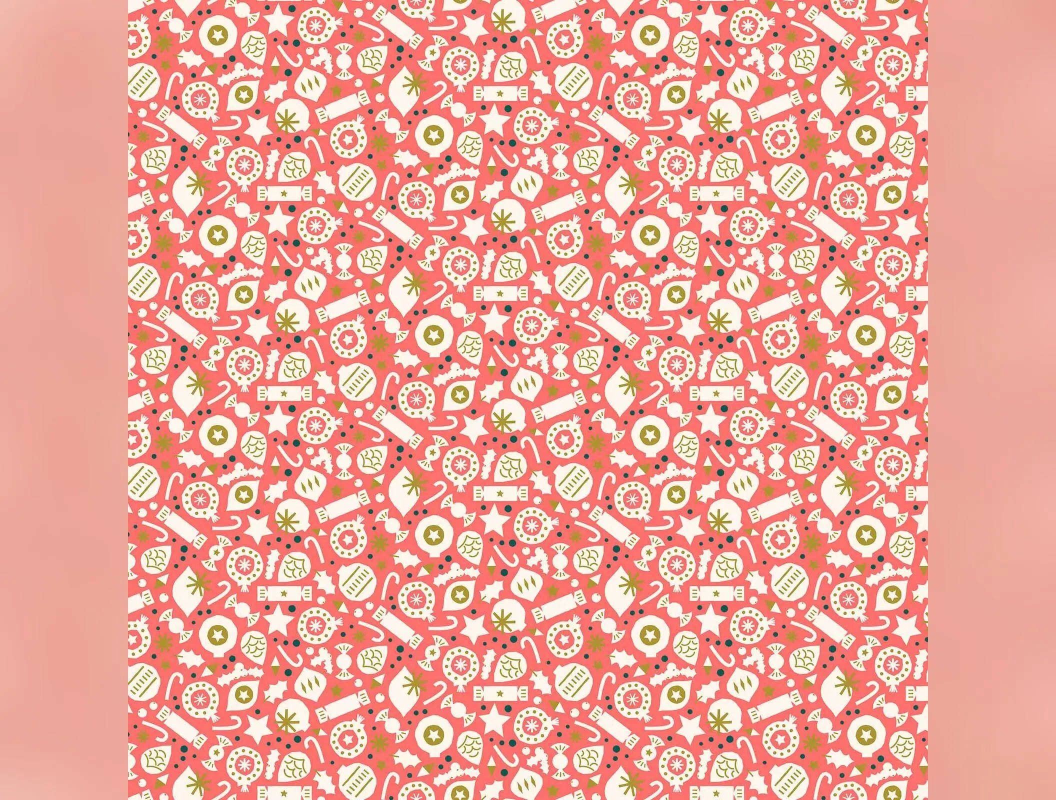 Polar Magic by Figo Fabrics - Party on Coral (90176M-23) (sold by the yard)