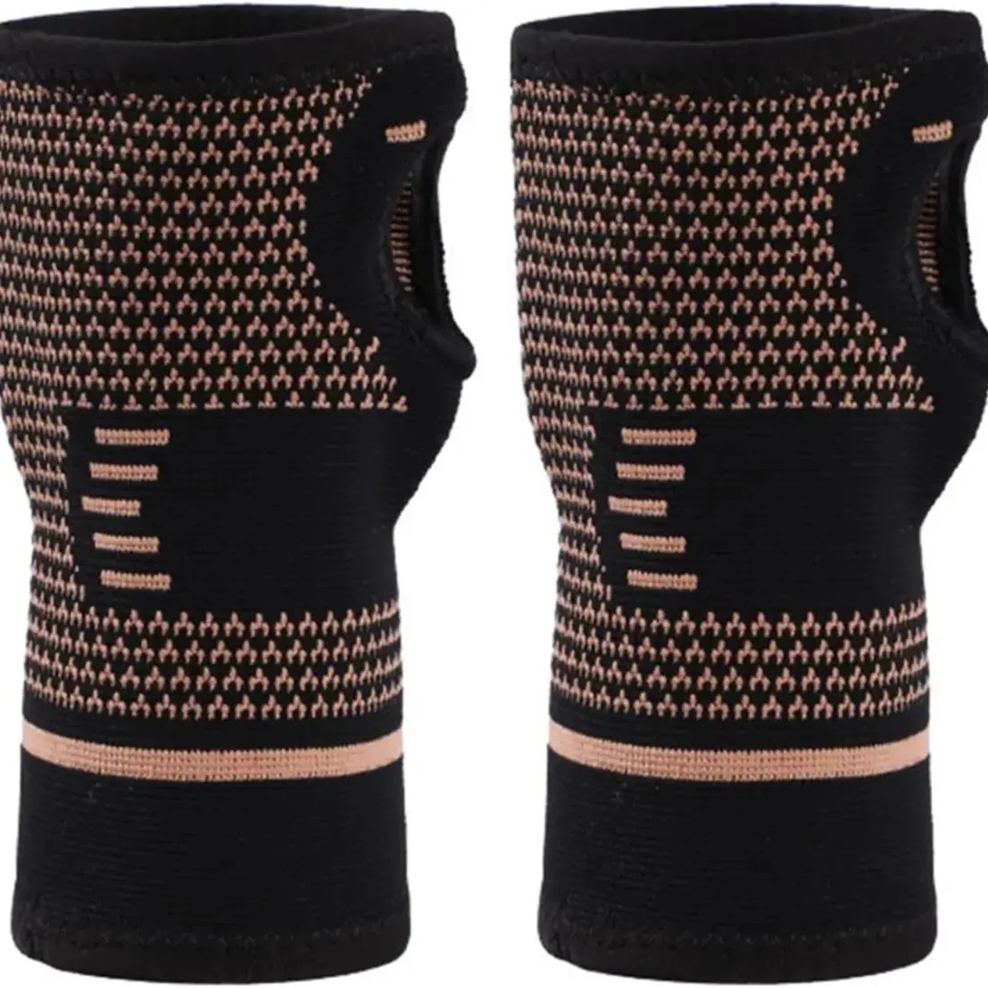 Unisex Copper Wrist Compression Sleeves - Supportive, Comfortable, Breathable, Flexible Workout Aid for Sprain Protection, Arthritis Relief, Carpal Tunnel Relief