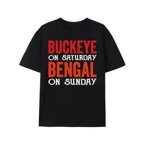 Buckeye On Saturday Bengal On Sunday Buckeye On Saturday Bengal On Sunday T-Shir funny Men’s Short Sleeve Graphic T-shirt Collection black