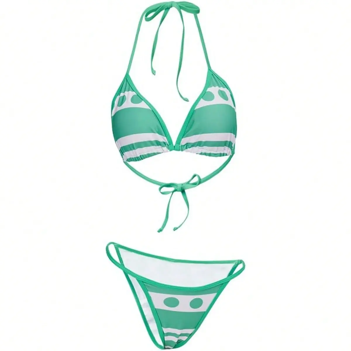 Sexy Green Swimsuit Nami Bikini Two-Piece Set Swimwear Women Girls Bathing  Suit