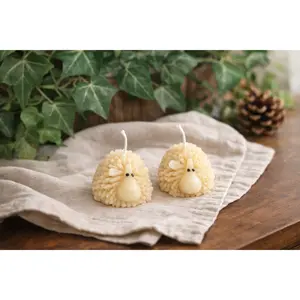 Mini Sheep Soy Candle – Farm Baby Shower Favor – Small Lamb Decor – Rustic Nursery Gift