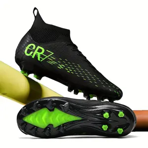 2024New Men'S Soccer Shoes Anti-Boots AG Spikes Professional Competition Training Shoes Outdoor Lawn Football Boots Adult Breathable-Top Soccer Cleats Couple Lightweight Classic Black Football Shoes.dandy