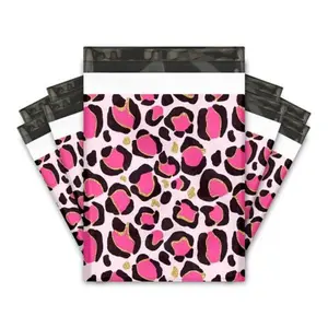 Pink Leopard Poly Mailers Size 10x13 Colorful Shipping Bags Cheetah
