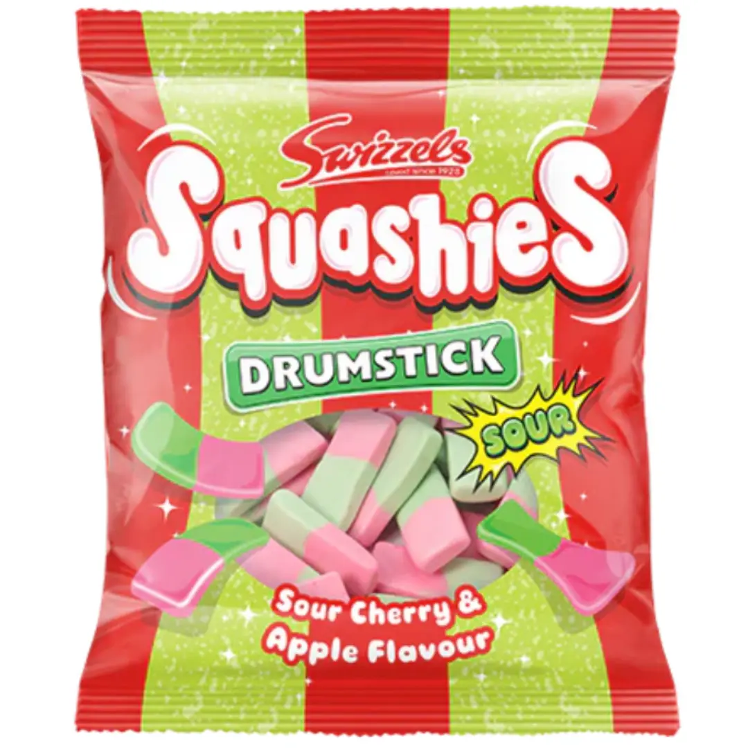 Squashies - Swizzels -Sour Cherry & Apple - 1pk - Imported from UK - 140g  Bonbon Sweet