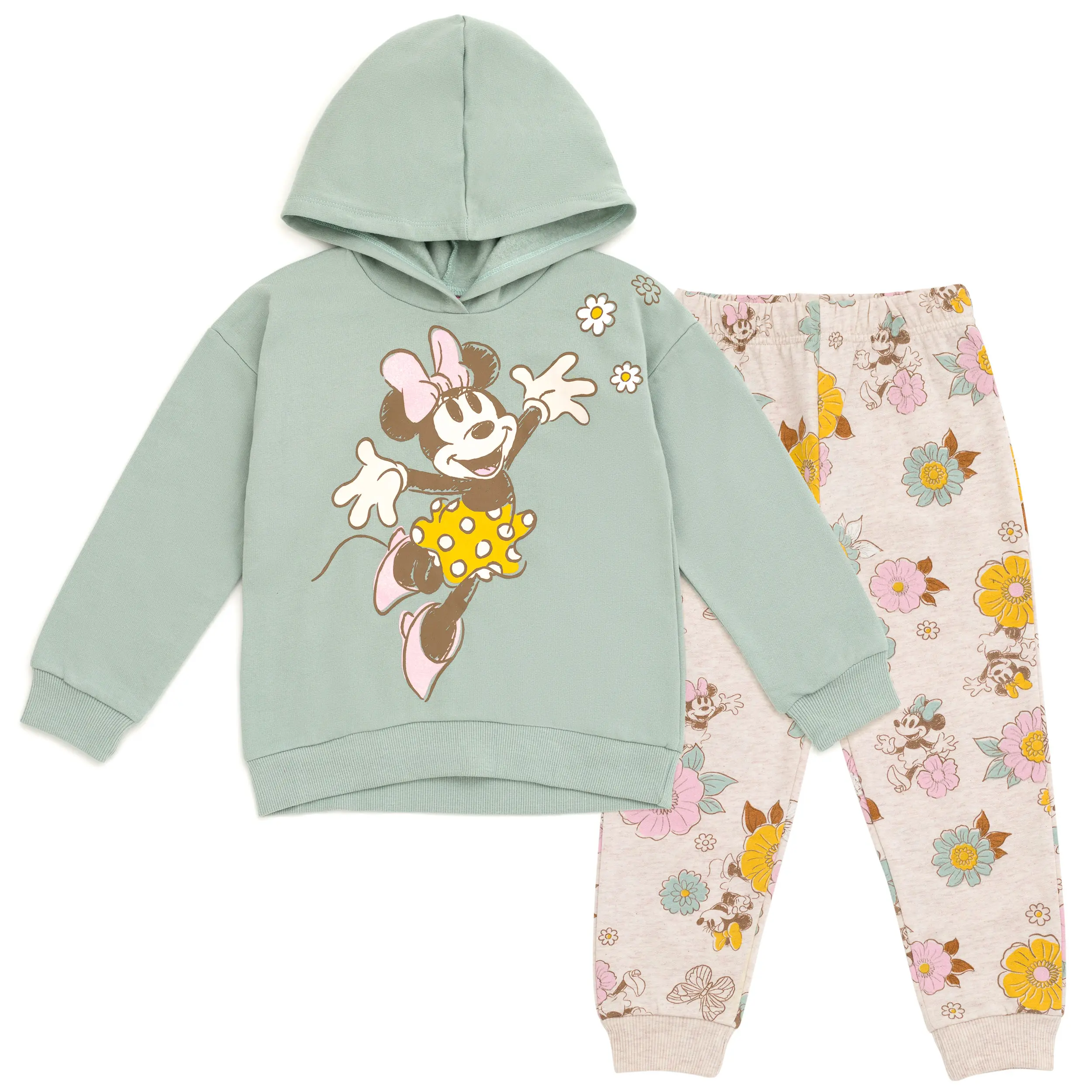 Disney Minnie Mouse Girls' 2-Piece Fleece Hoodie and Pants Set for Baby & Kids