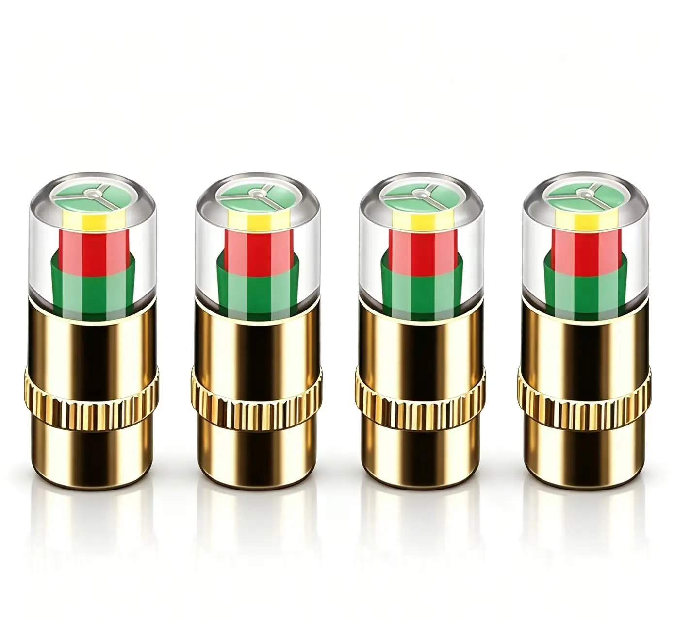 4 Pieces per Set Tire Pressure Monitoring Valve Stem Caps (36 PSI), Auto Accessories with 3-Color Easy-Read Eye Alert Sensor, Detects Underinflation for Pre-Drive Road Safety & Daily Commutes, Detect Underinflation