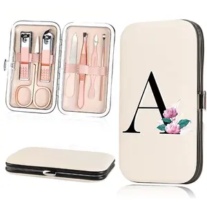 7pcs Nail Clippers Set Storage Box, Women & Men Manicure Beauty Tool, PU Leather Case, Multifunctional Pedicure Kit, Nail File Kit, Nail Care, Travel Essentials