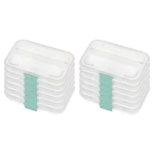 Sterilite Convenient Small Divided Clear Storage Pencil Box & Latch Lid, 12 Pack