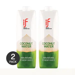 2 Pack IF Thai Coconut Water 100% Pure No Additives NFC Coconut Juice 1L/Pack Low Calorie Zero Fat Zero Sugar