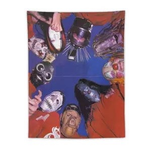 Slipknot Punk Rock Band Tapestry - Edgy Music-Inspired Wall Art with Unique Masked Figures & Thorny Wire Design - Polyester Vertical Decor for Bedroom, Living Room, Dorm - Perfect Gift for Music Lovers Decorative Light Peachroom decor
