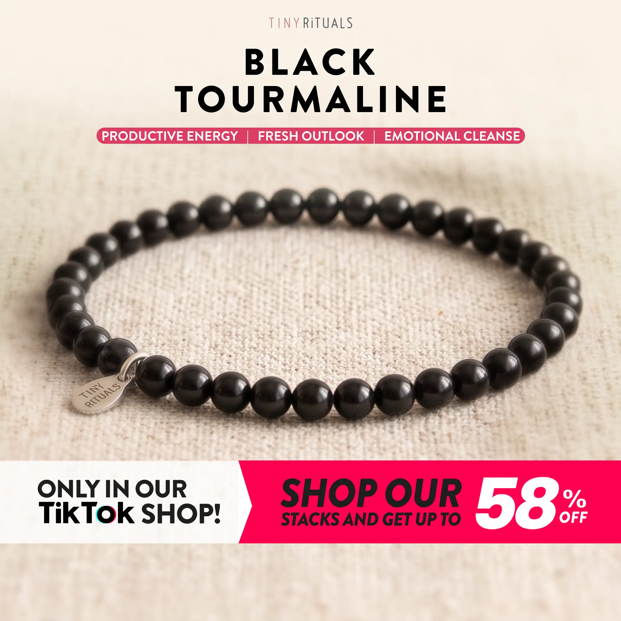 TINY RiTUALS Black Tourmaline Energy Bracelet TINY RiTUALS Black Tourmaline Energy Bracelet