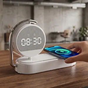 4-in-1 Wireless Charging Station with Fast Wireless Charger, LED Night Light, Digital Sync Clock, for iPhone and Android Phones - Ideal Gift for Spring, Memorial Day & Easter Season #TikTokShopStockUp #TikTokShopMothersDay