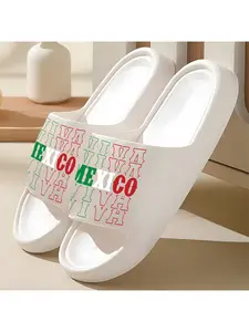 1 pair of unisex slippers, new style slippers, Mexican-style letter pattern slippers, indoor/outdoor slippers, holiday gift slippers, women's home slippers, room slippers, birthday gift slippers, casual slippers