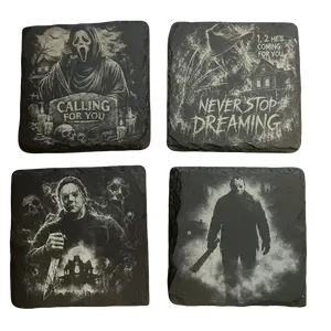 Horror movie slate coasters.