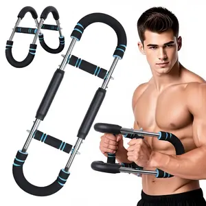 Twister Arm Trainer - Adjustable Resistance 60-100lb for Chest & Arm Workout, Portable Upper Body Strength Training Bar for Home & Gym, Detachable Power Twister Exercise Equipment