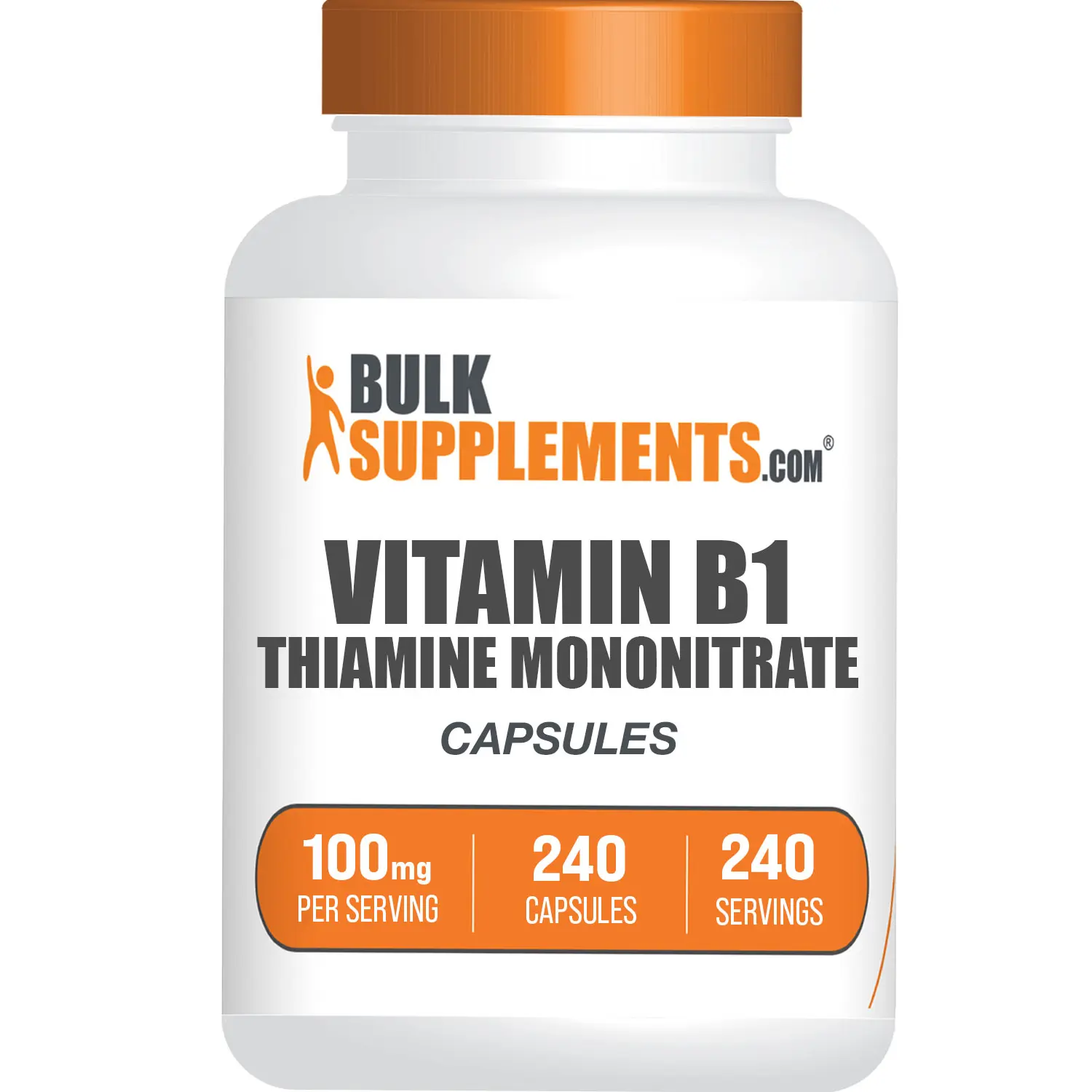 BulkSupplements - Vitamin B1 Thiamine Mononitrate Capsules - Metabolism - Energy Boost - 240 Capsules - 100mg per Serving BulkSupplements - Vitamin B1 Thiamine Mononitrate Capsules - Metabolism - Energy Boost - 240 Capsules - 100mg per Serving