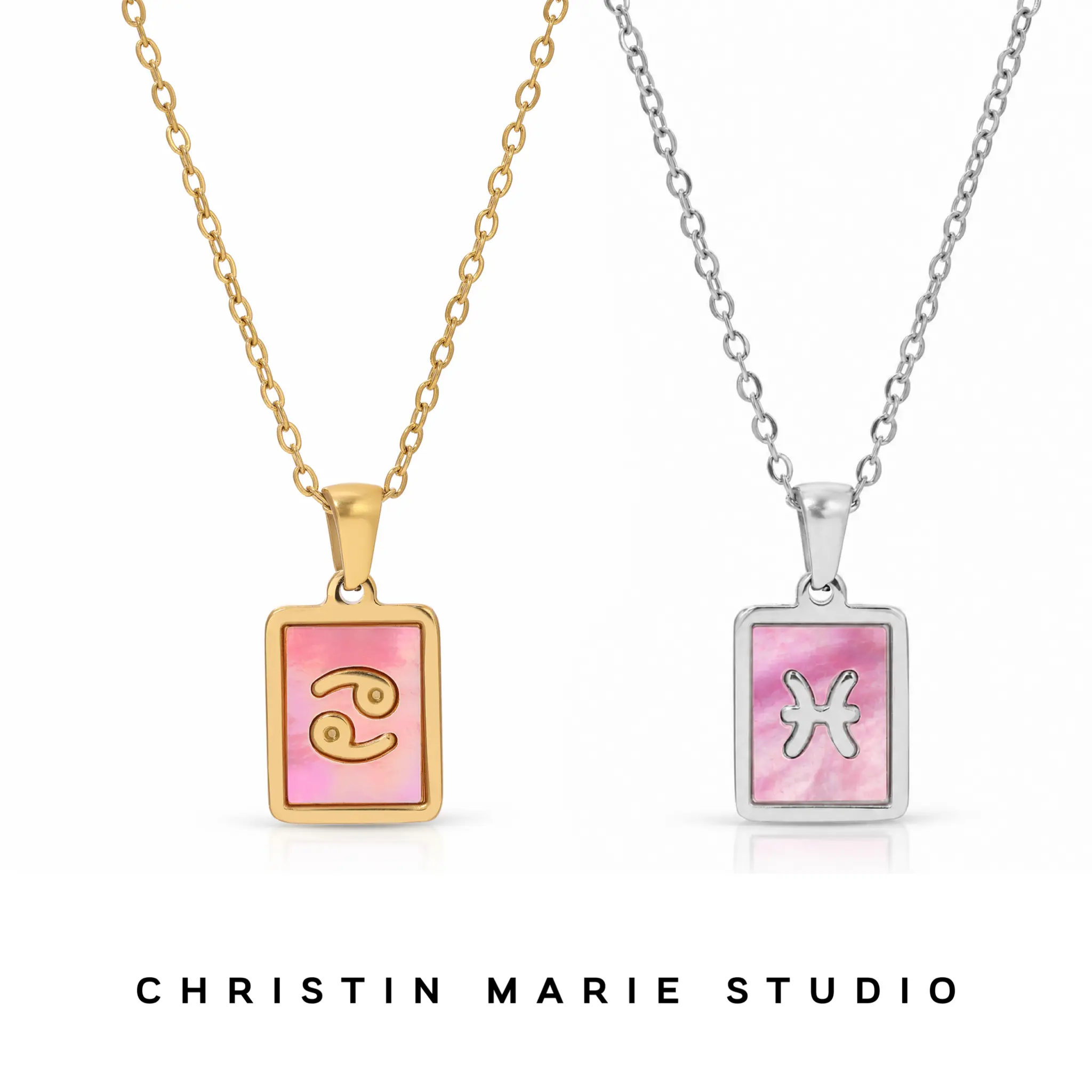 Candy Pink Zodiac Necklace (Small)