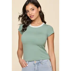 Call Me Baby Ringer Tee - Green/White Call Me Baby Ringer Tee - Green/White