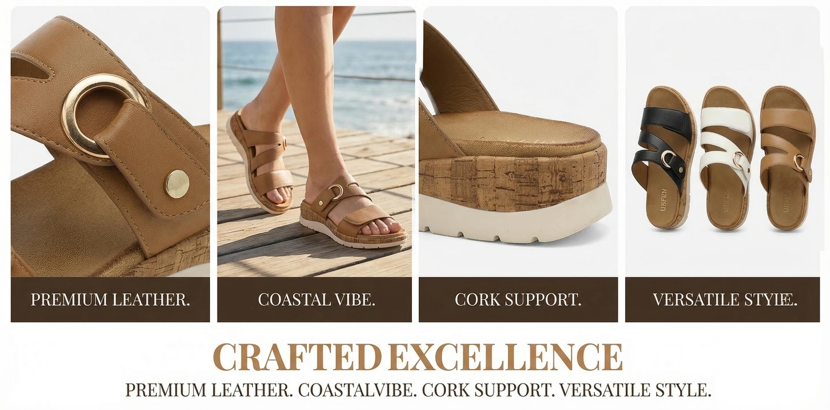 UBFEN Womens Low Wedge Sandals Comfortable Walking Slide with Arch Support UBFEN Womens Low Wedge Sandals Comfortable Walking Slide with Arch Support