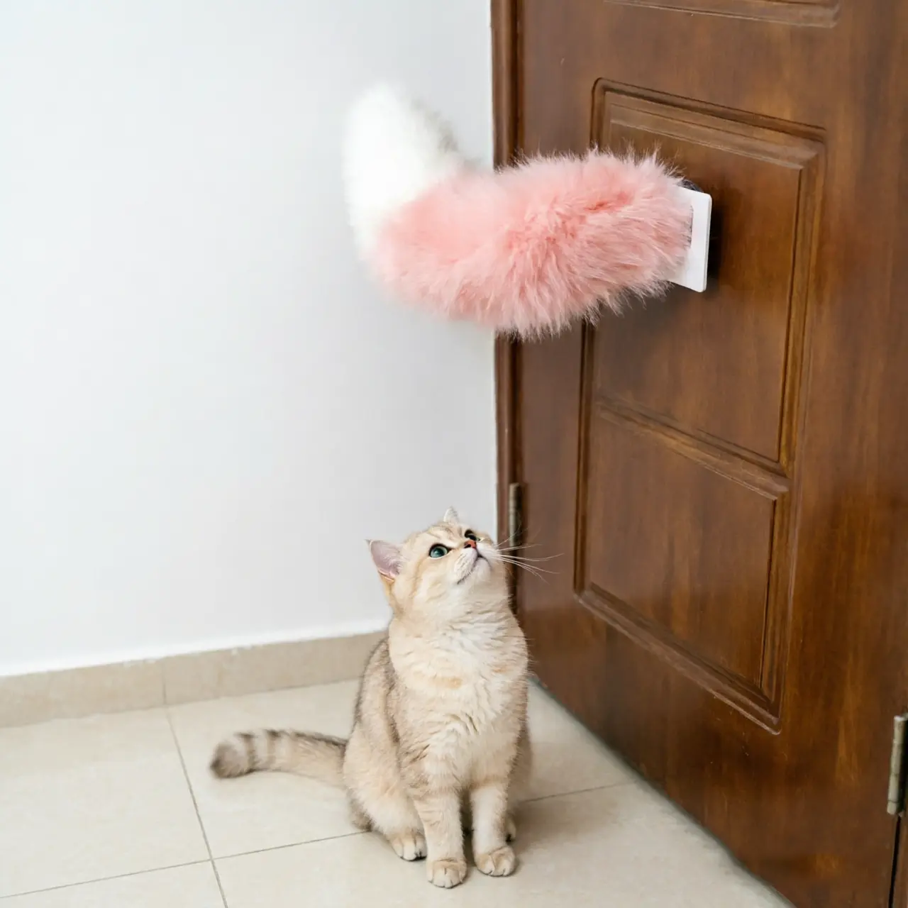 Interactive Plush Tail Cat Toy | Sound & Touch Activated | Wiggling Tail Toy for Indoor Cats
