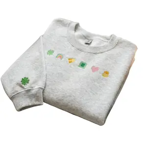 Embroidered Lucky Charm Hoodie, Custom St Patrick’s Day Shamrock Rainbow, Lucky Irish for Her, Irish Holiday Embroidery Gift Idea