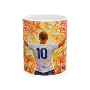 Elegant Special Soccer Player Number 10 | Soccer Fan Ceramic Mug England Vibes