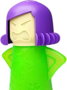 Angry Mama Microwave Oven Steam Cleaner - Cut Cleaning Time by Half, Green Color, Kitchen Utensils, Easy to Use
