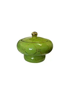 Green/ Gold tureen 9"x 5"x 9"