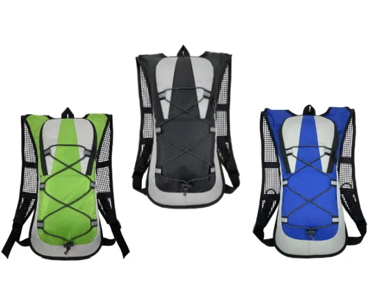 2L Polyester Hydration Backpack (Bladder Not Included),Lightweight Breathable Mesh,Reflective Strip,Adjustable Straps,Wear-Resistant Tear-Proof Design for Hiking,Running