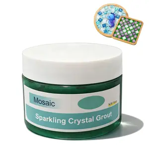 Mosaic Grout for Crafts, Sparkling Colorful  Caulk is Specially Designed for Use in Mosaic Kits for Adult to Decorate Tessellated Coasters, Table Tops, Walls and Vases. (Green, 9.0 oz)