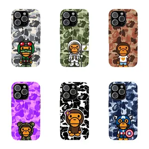 Baby Milo x Bape Protective Camo Phone Case – Shock-Absorbing Impact Dispersion Tech, Soft Rubber Liner, Gloss UV Coated Hard Cover | Compatible with iPhone 17-11 Pro Max/Plus