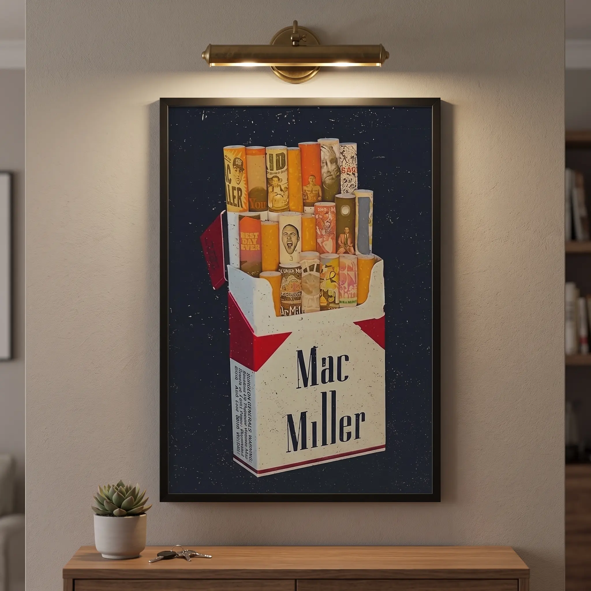 Mac Miller Album Cover Canvas Poster - Minimalist Rapper Artwork, Home Decor for Men’s Living Room & Apartment Styling Accessories