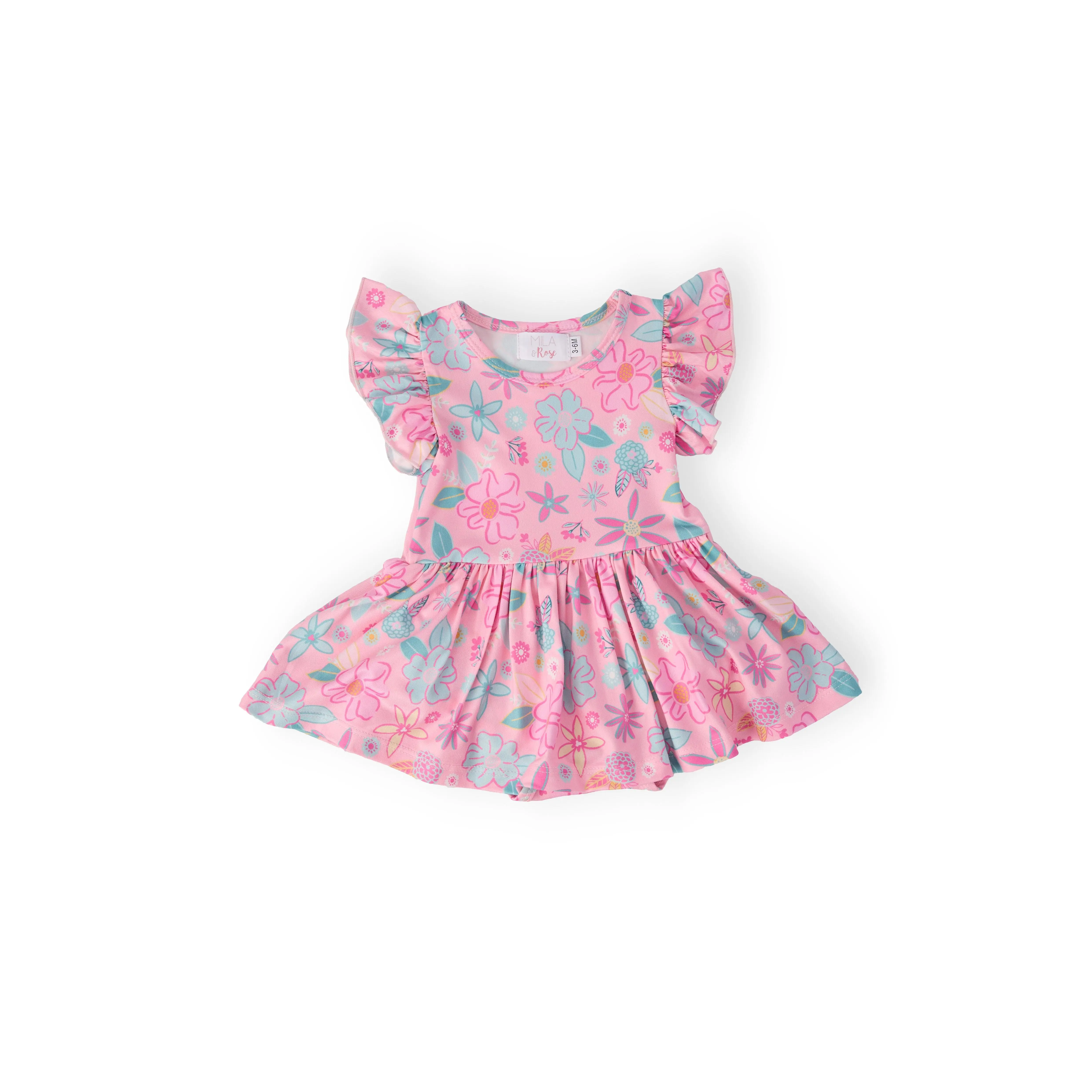 Beachy Blooms S/S Flutter Twirl Bodysuit