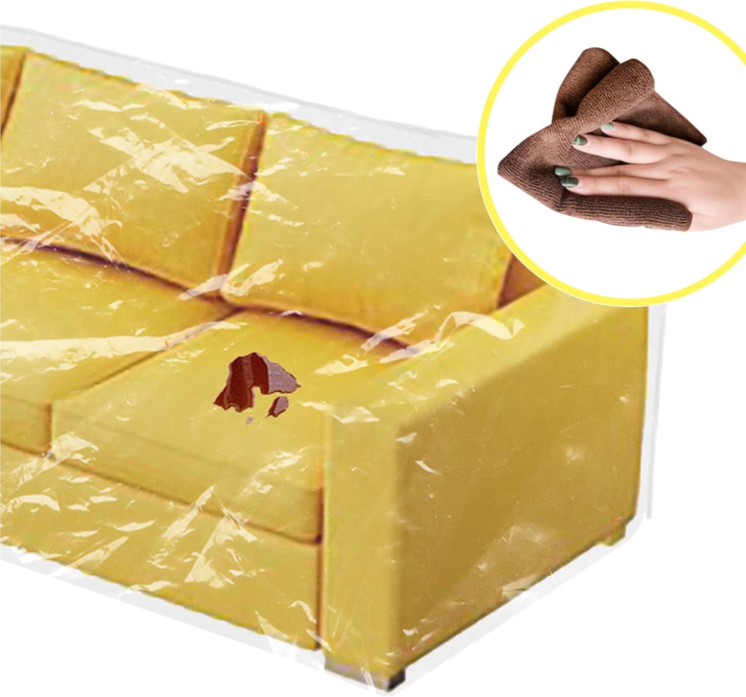 Wokire Plastic Loveseat Cover - 84" W x 40" D x 36" RH x 18" FH - Heavy Duty Vinyl, Waterproof, Slipover - Protects Pets Scratches