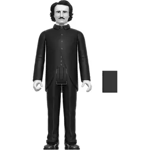 Super7 Edgar Allan Poe Grayscale Collectible Action Figure 3.75 Inch Horror Icons Series with Book Accessory Factory Sealed in Original Packaging