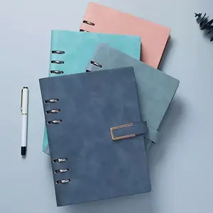 Premium PU Leather Loose-Leaf Notebook with Metal Buckle – A5/B5 Refillable Journal for Office, School & Gift