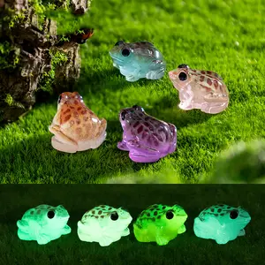 10 Random Color Glow-In-The-Dark Frog, Miniature Landscape DIY Decorative Accessories, Cute Decorative Home Ornament, Creative Small Figurines, Collectible Room Decor, Resin Animal Sculptures, Animal Decorations, Decoration Items