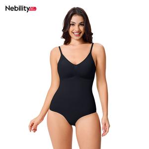 【Auction】 Nebility Women's V-Neck Shapewear Set - Seamless Bodysuit & Camisole, Hip Lift & Tummy Control, Basic Comfort Style High Waisted Shapers Spaghetti Strap summerwins