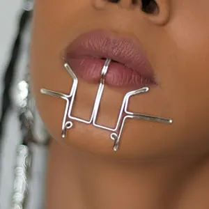 Hera Silver Wire Lip Cuff Non Pierced Face Sculpture Spiritual Jewelry Ascendant Sigil Handmade Copper Wire Adjustable Comfortable Fit