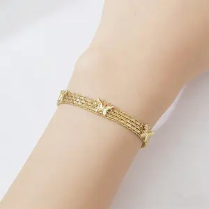 Butterfly Charm Bracelet for Women 14K Gold Silver Plated Wristband Cute Friendship Jewelry Perfect Daily Wear Birthday Gift for Best Friend